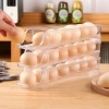 Household plastic egg storage box, multi-layer folding refrigerator, side door egg rack, 24-piece anti-drop egg tray, egg rack Application Scenario
